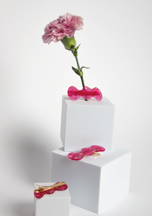 LOPSIDED HAIR CLIP - POWER PINK