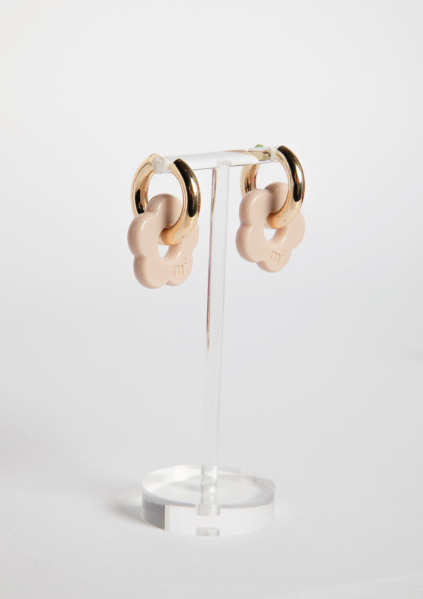 FLOWERS EARRINGS - LATTE