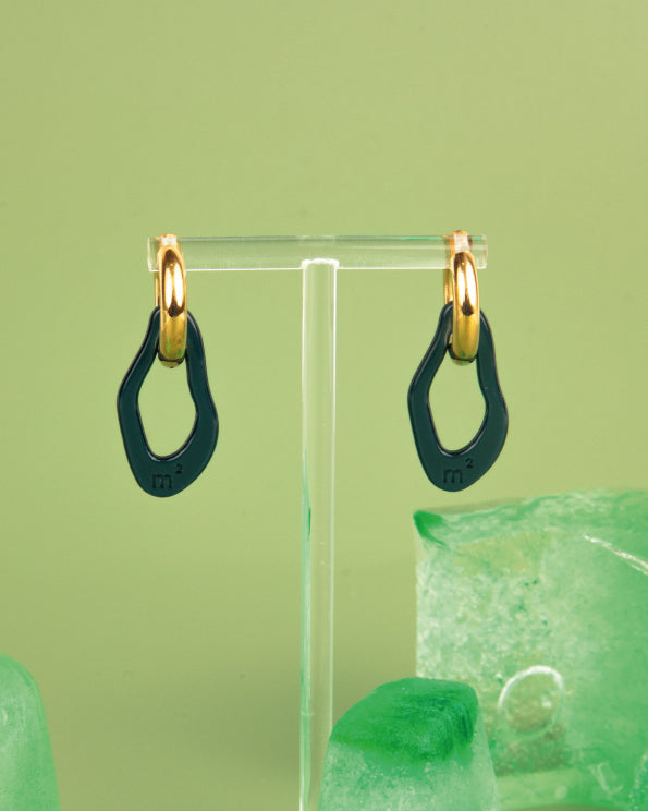 ORGANIC EARRINGS -DEEP GREEN