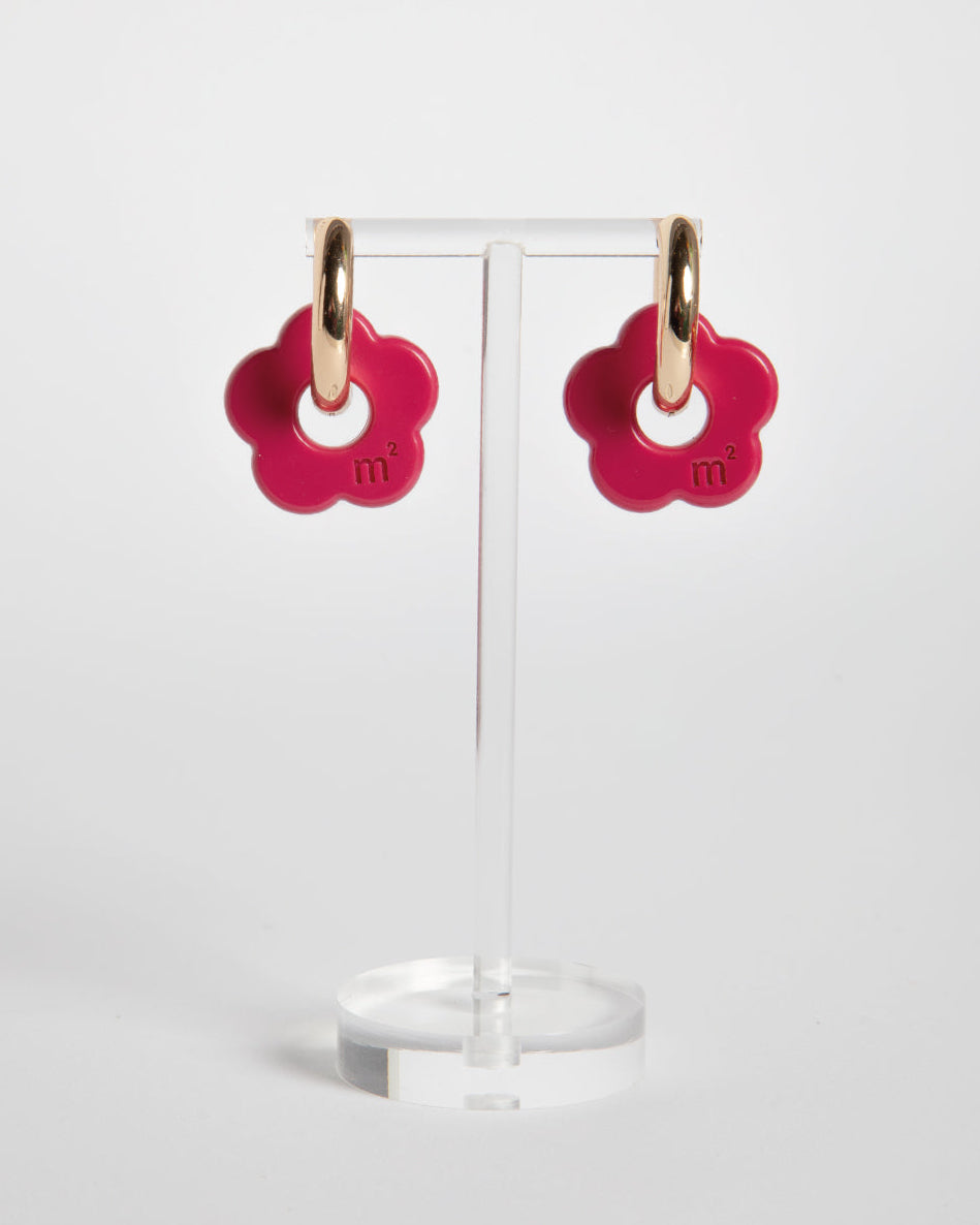 FLOWERS EARRINGS - FUCHSIA