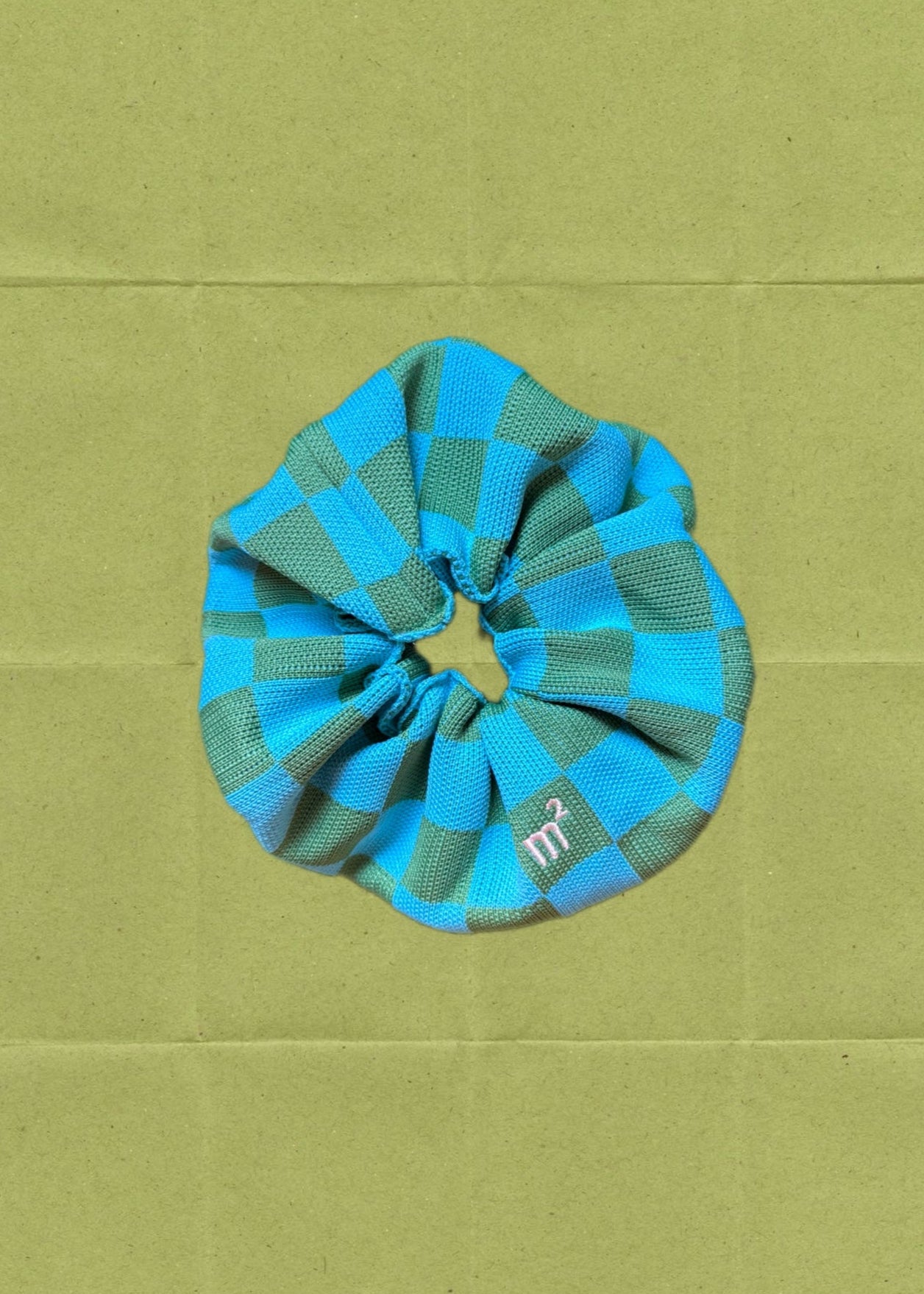 KNITTED SCRUNCHIE - BLUE&GREEN