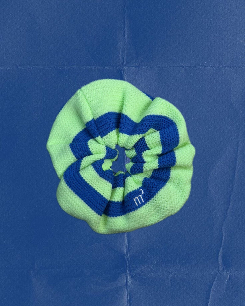 KNITTED SCRUNCHIE - BLUE&ELECTRICGREEN