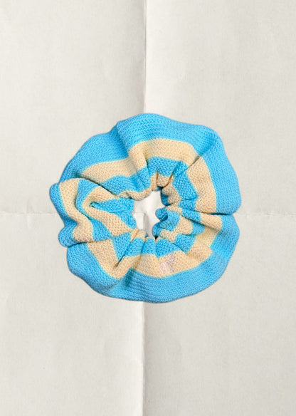 KNITTED SCRUNCHIE - BLUE&BUTTER