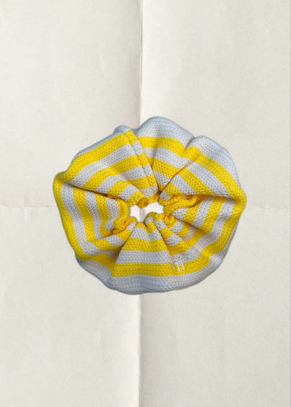 KNITTED SCRUNCHIE - YELLOW&CREAM
