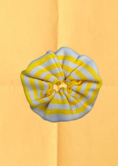 KNITTED SCRUNCHIE - YELLOW&CREAM