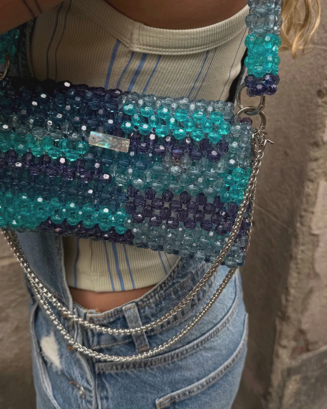 BEADED BAG - OCEAN