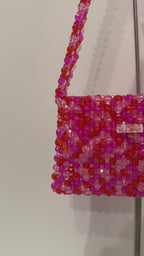 BEADED BAG - FUCHSIA&RED