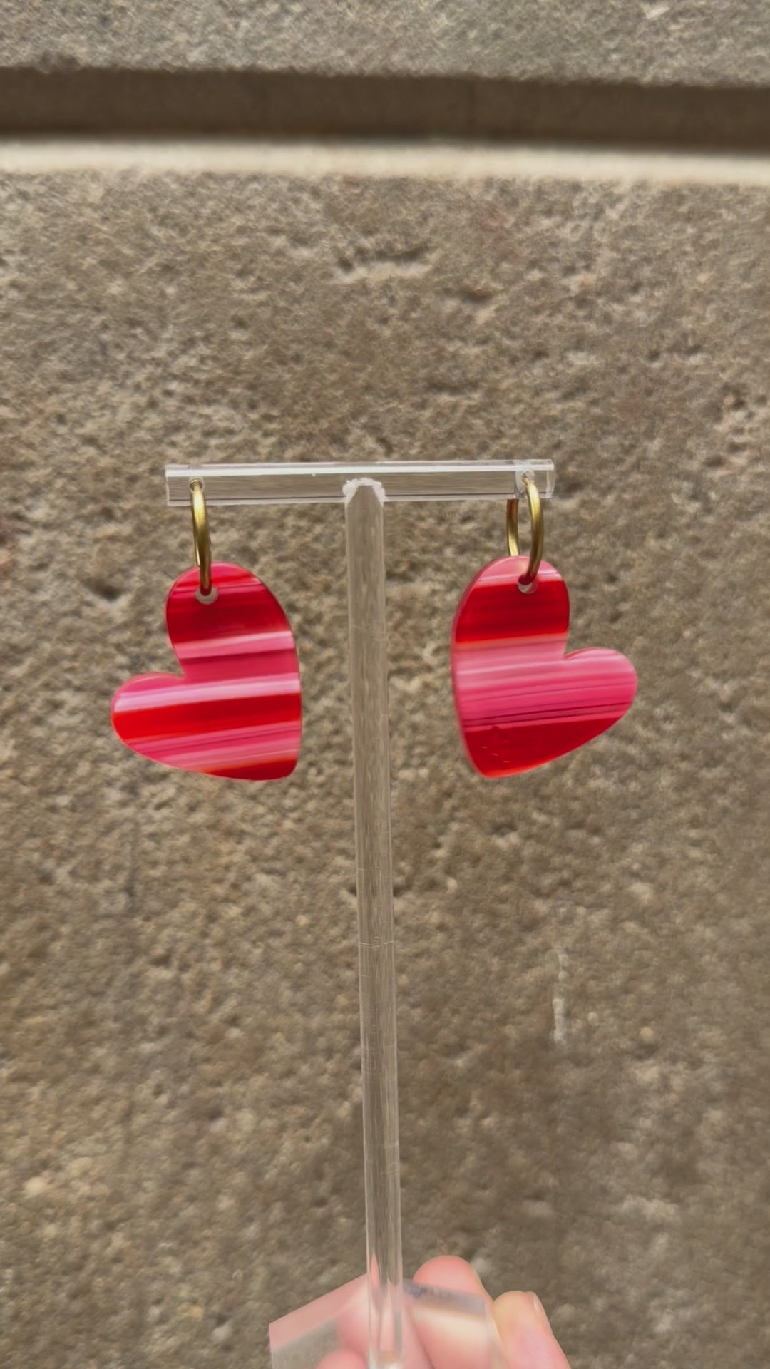 HEART EARRINGS - RED&PINK