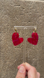 HEART EARRINGS - RED