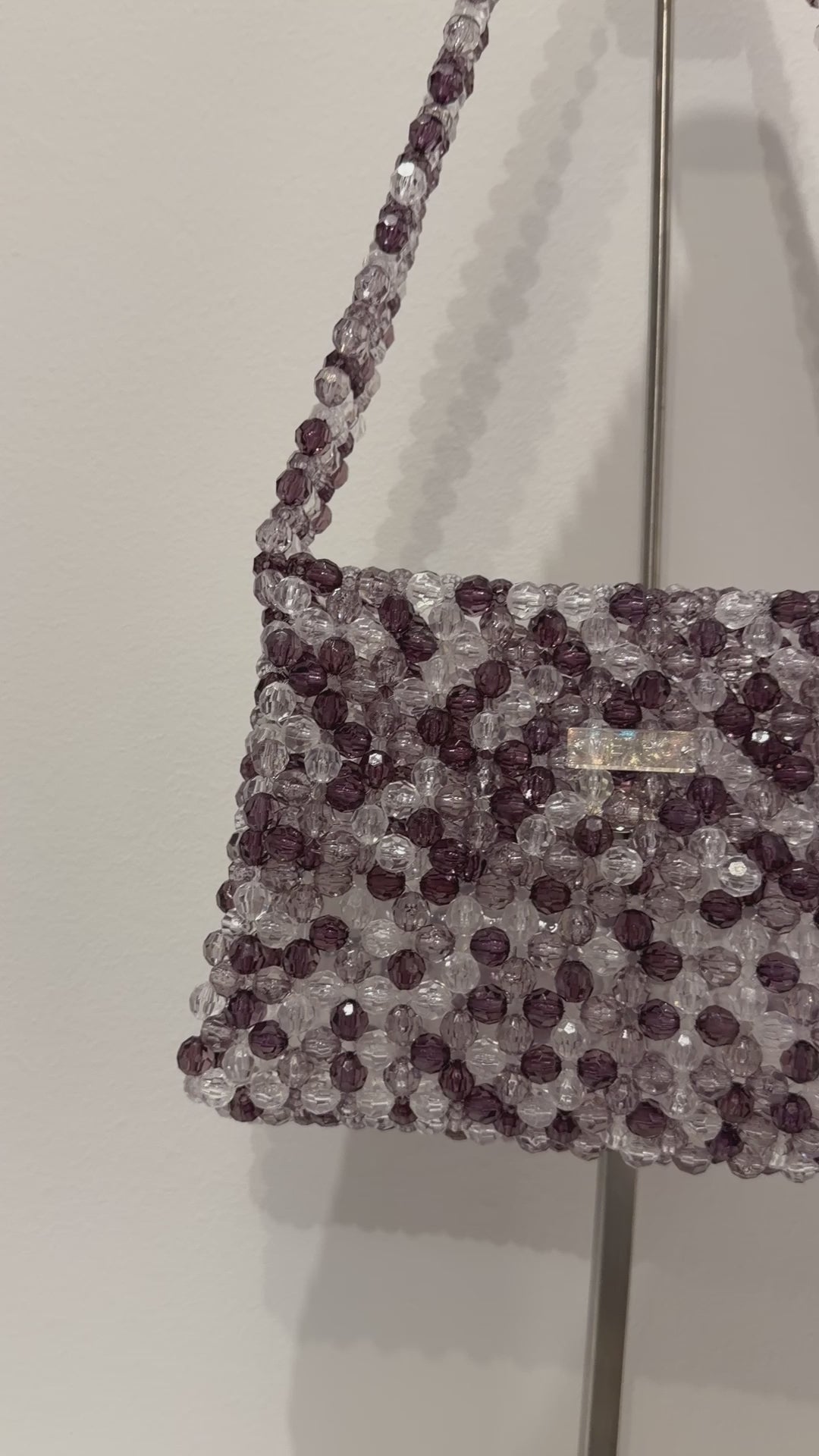 BEADED BAG - GREY